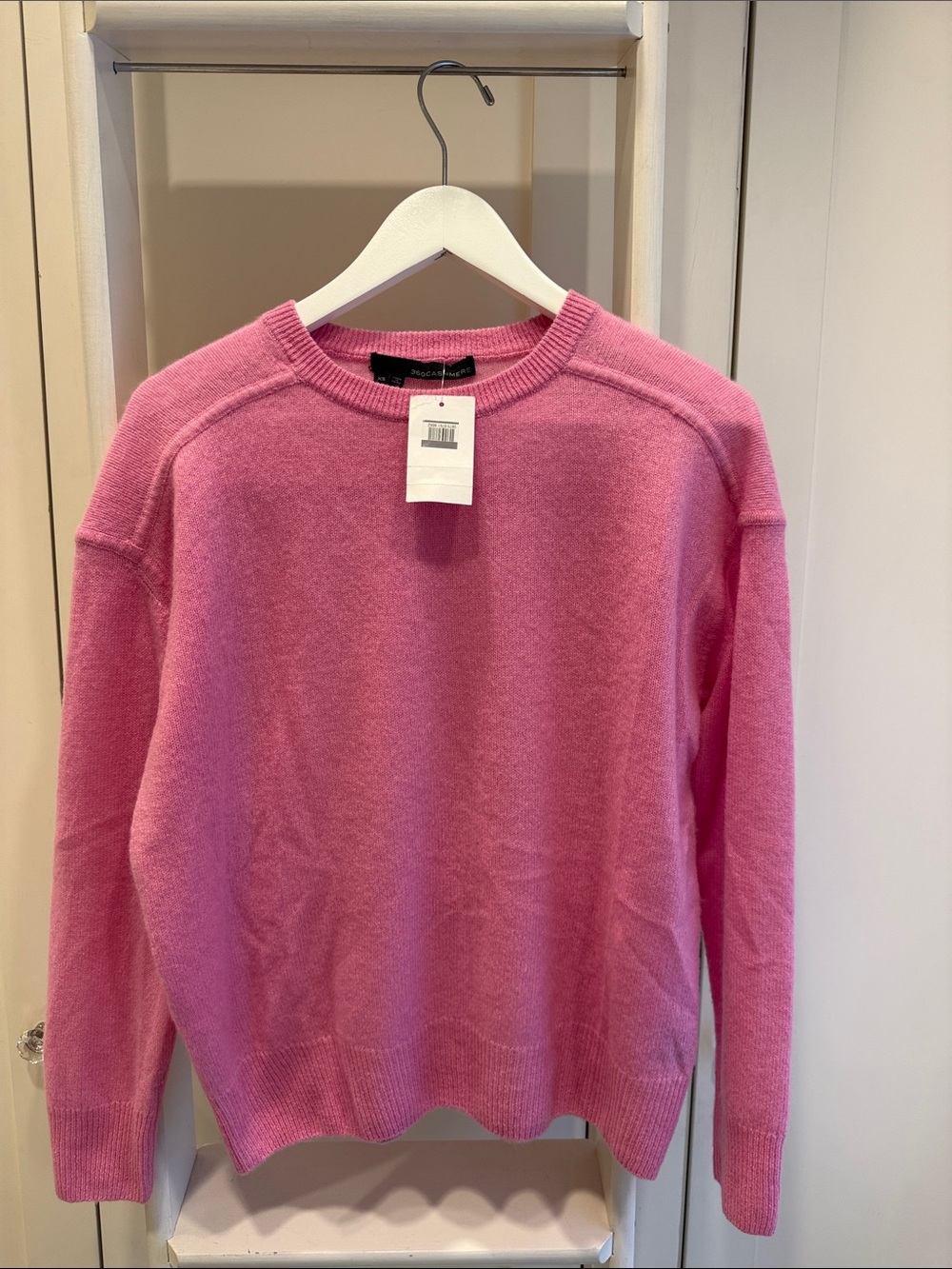BNWT 360 Cashmere Pink 100% Cashmere Crewneck Sweater